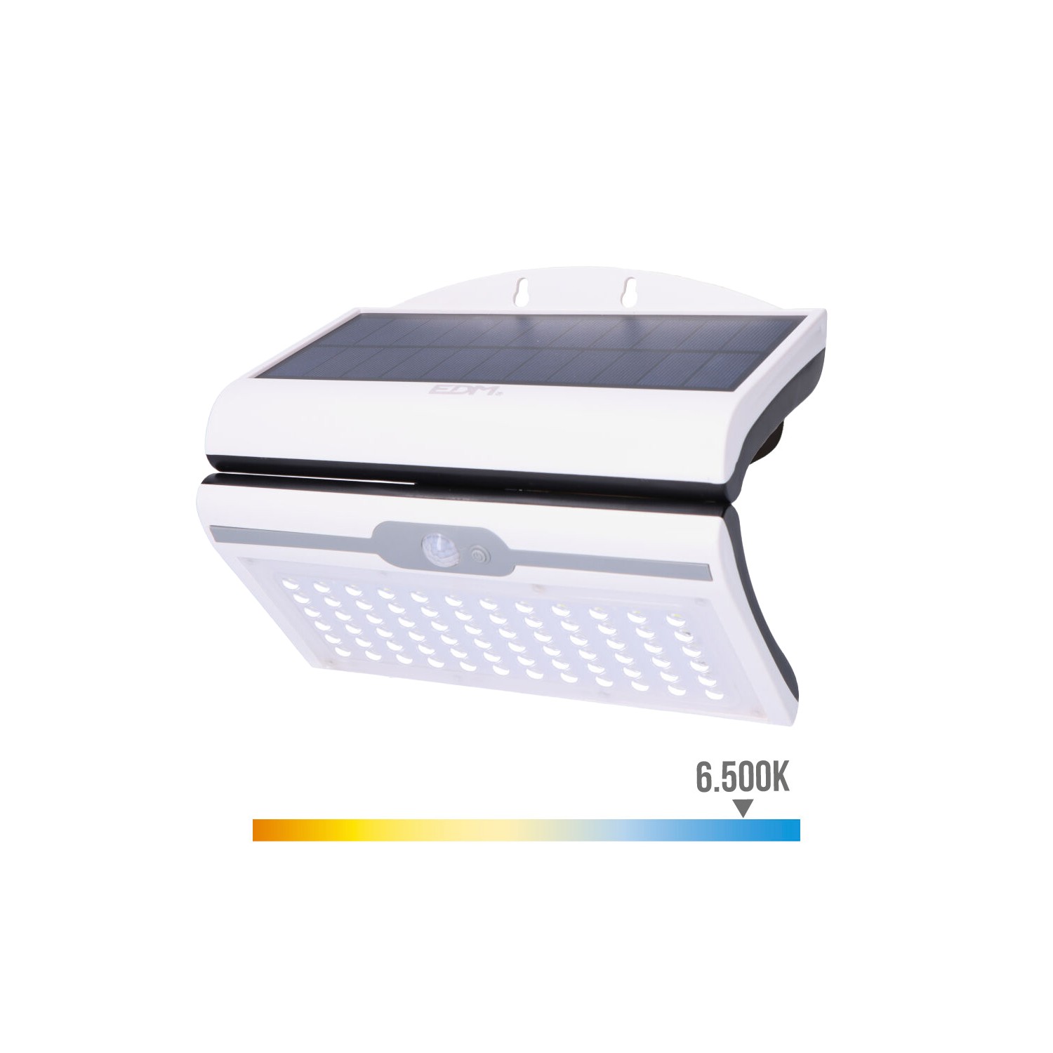 Aplique solar 6w 430lm 6.500k con sensor, color blanco