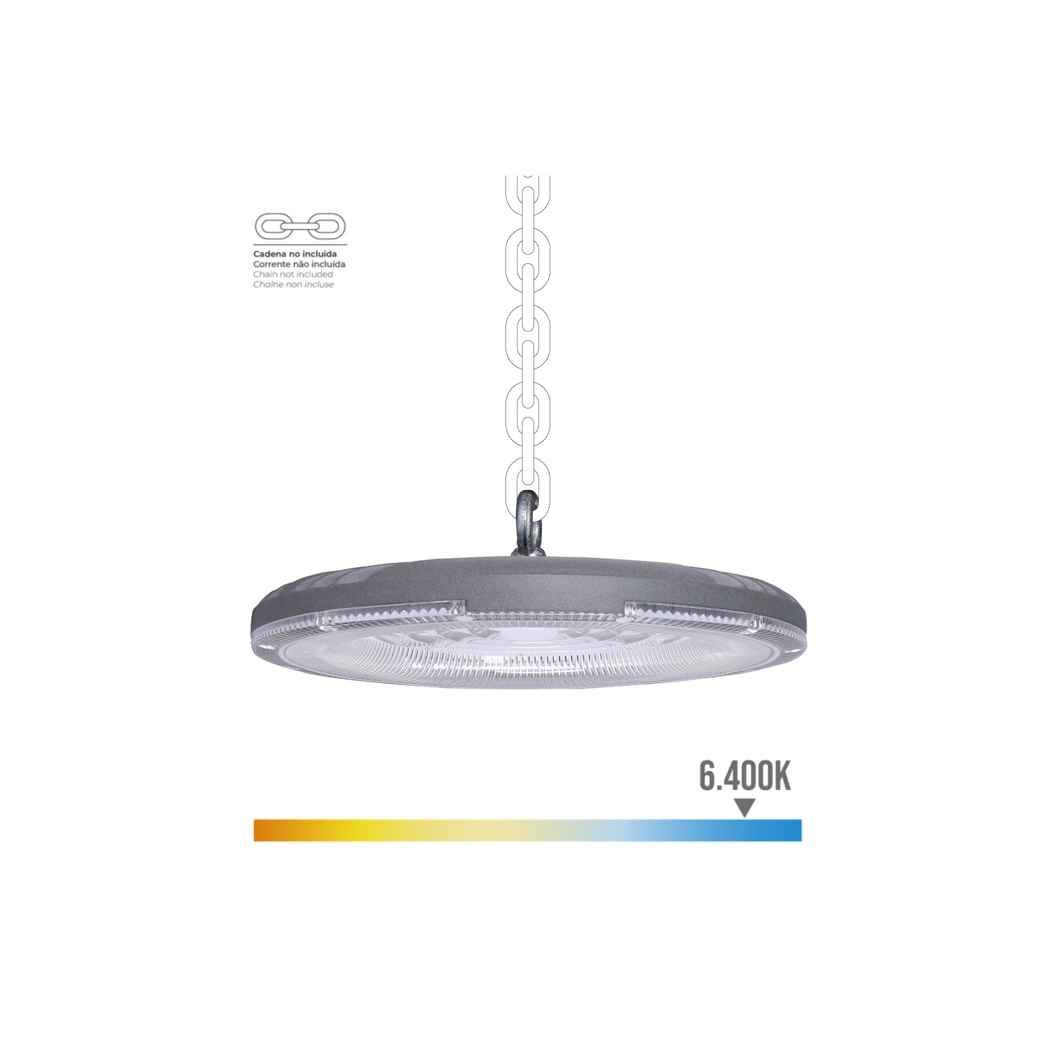 Campana led 100w 10.000lm 6400k 90° ip65 edm