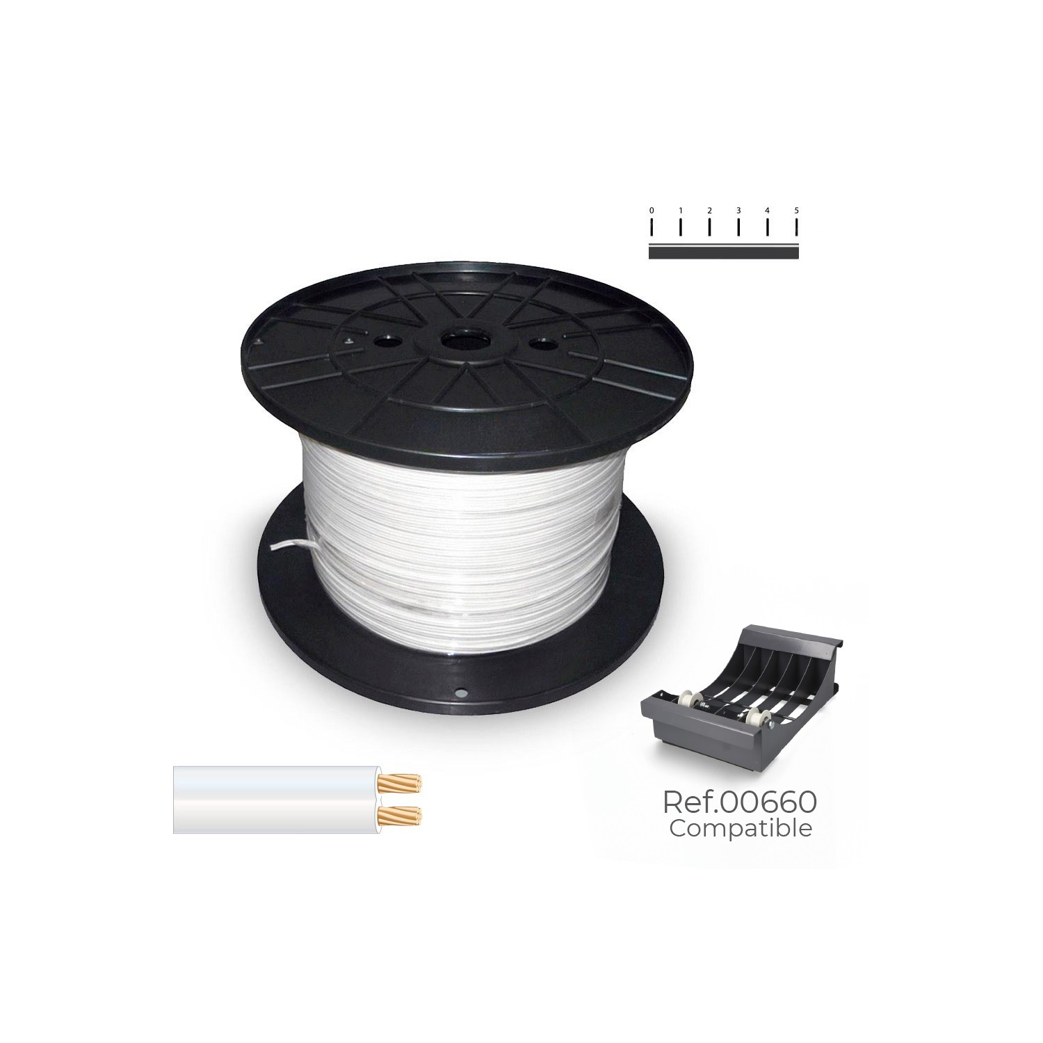 Cable paralelo 2 x 1,50 mm² blanco 300 m. (bobina mediana)