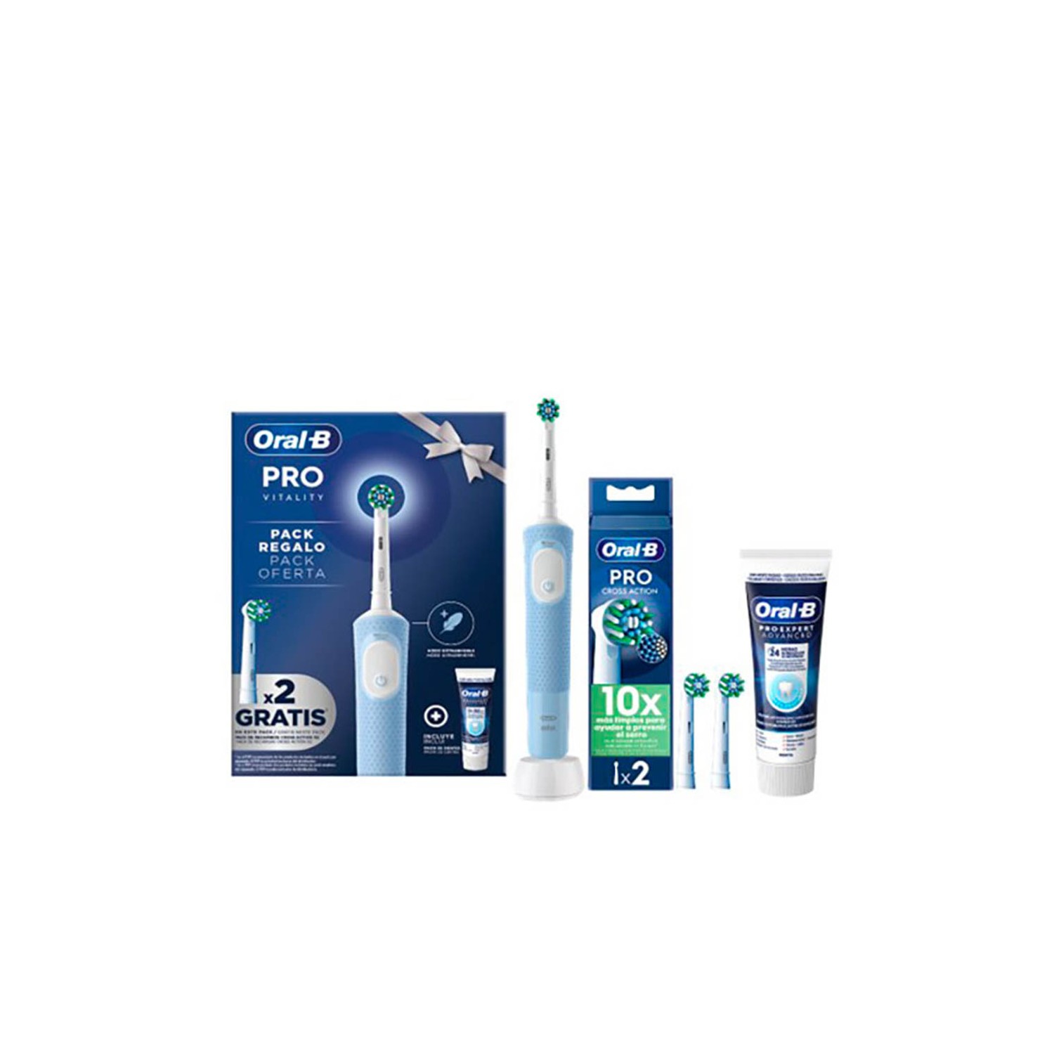 Cepillo electrico oral-b pro vitality + 2 recambios + pasta advance